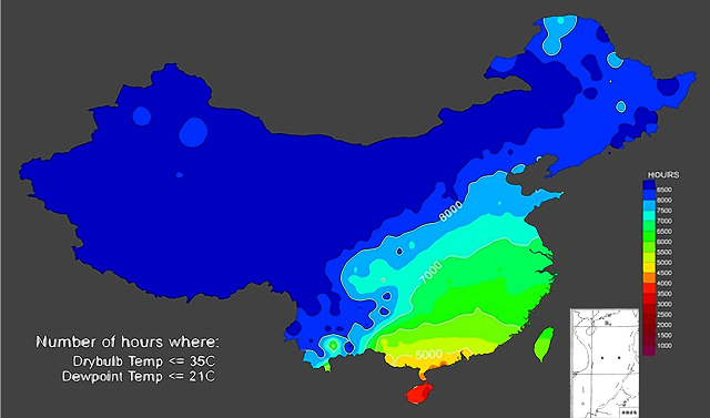 圖3 中國自然冷卻地圖（A2 等級：干球溫度≤35℃，露點溫度≤21℃）.jpg
