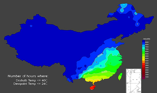 圖4 中國自然冷卻地圖（A3 等級：干球溫度≤40℃，露點溫度≤24℃）.jpg